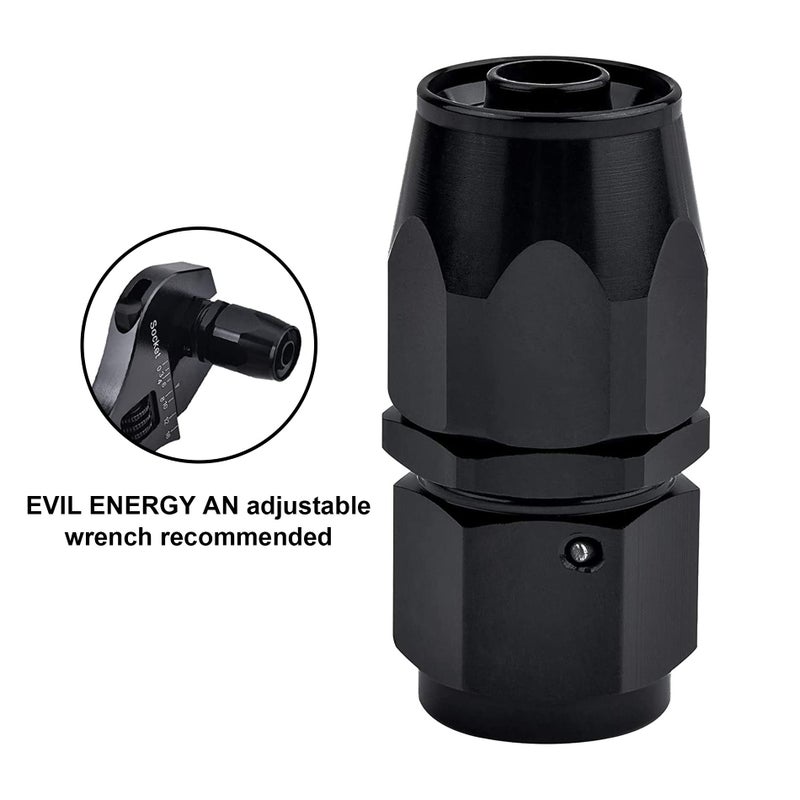 EVIL ENERGY 8AN Hose End Fitting Straight Swivel for CPE Braided Hose Black - Image 5